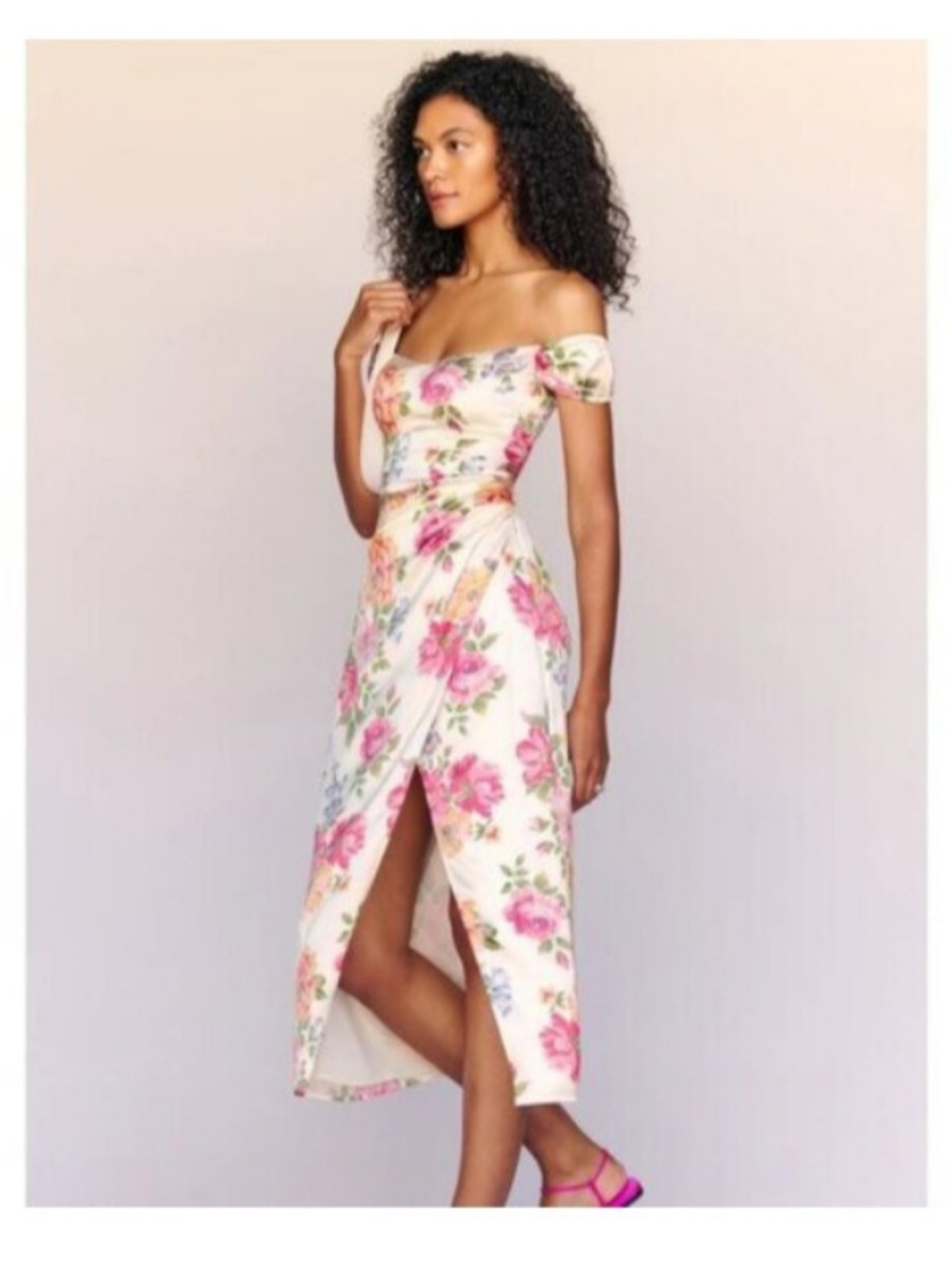 Reformation Genesis Giverny Floral Silk Midi Dress